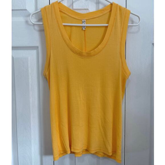 Free People Intimately Orange Soft Semi Sheer Essential Ribbed Tank XL - Picture 2 of 6